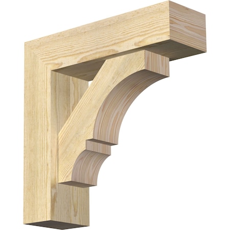 Ekena Millwork Balboa Block Rough Sawn Bracket w/ Offset Brace, Douglas Fir, 6"W x 20"D x 20"H BKT0604X20X20BOA05RDF